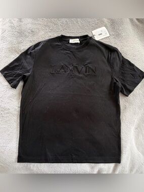 Lanvin Black Logo Cotton T Shirt Size M